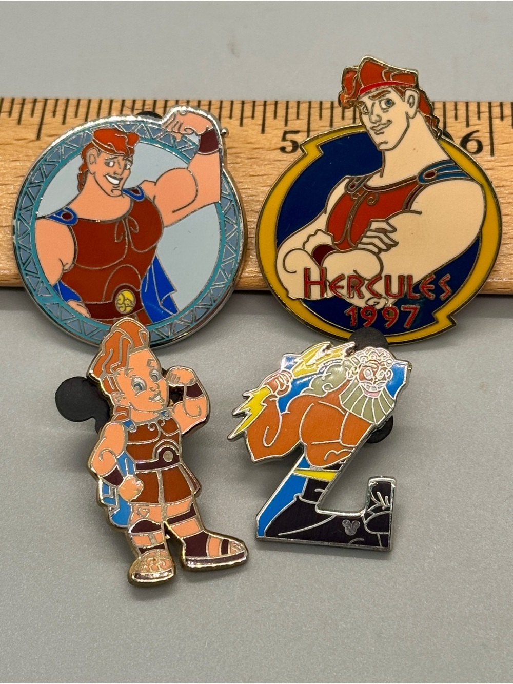 EUC Lot of 4 Disney Hercules Trading Pins